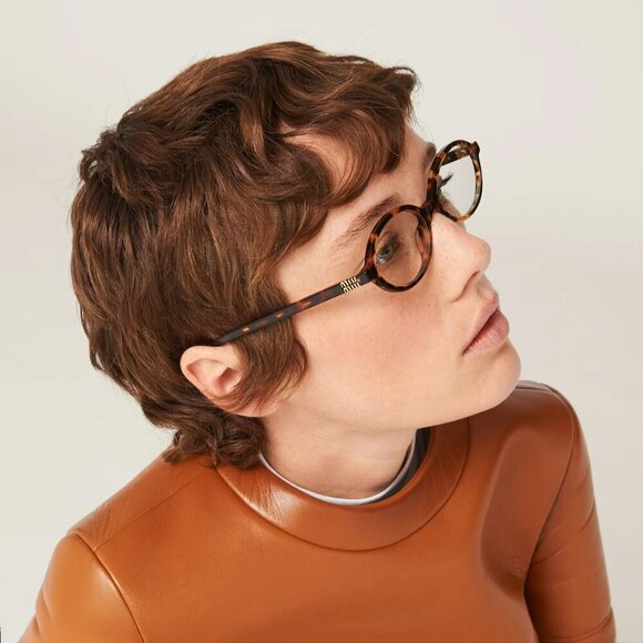 Miu Miu MU04ZS VAU08N BRAND NEW Sunglasses Honey Havana Clear Blue Light Filter